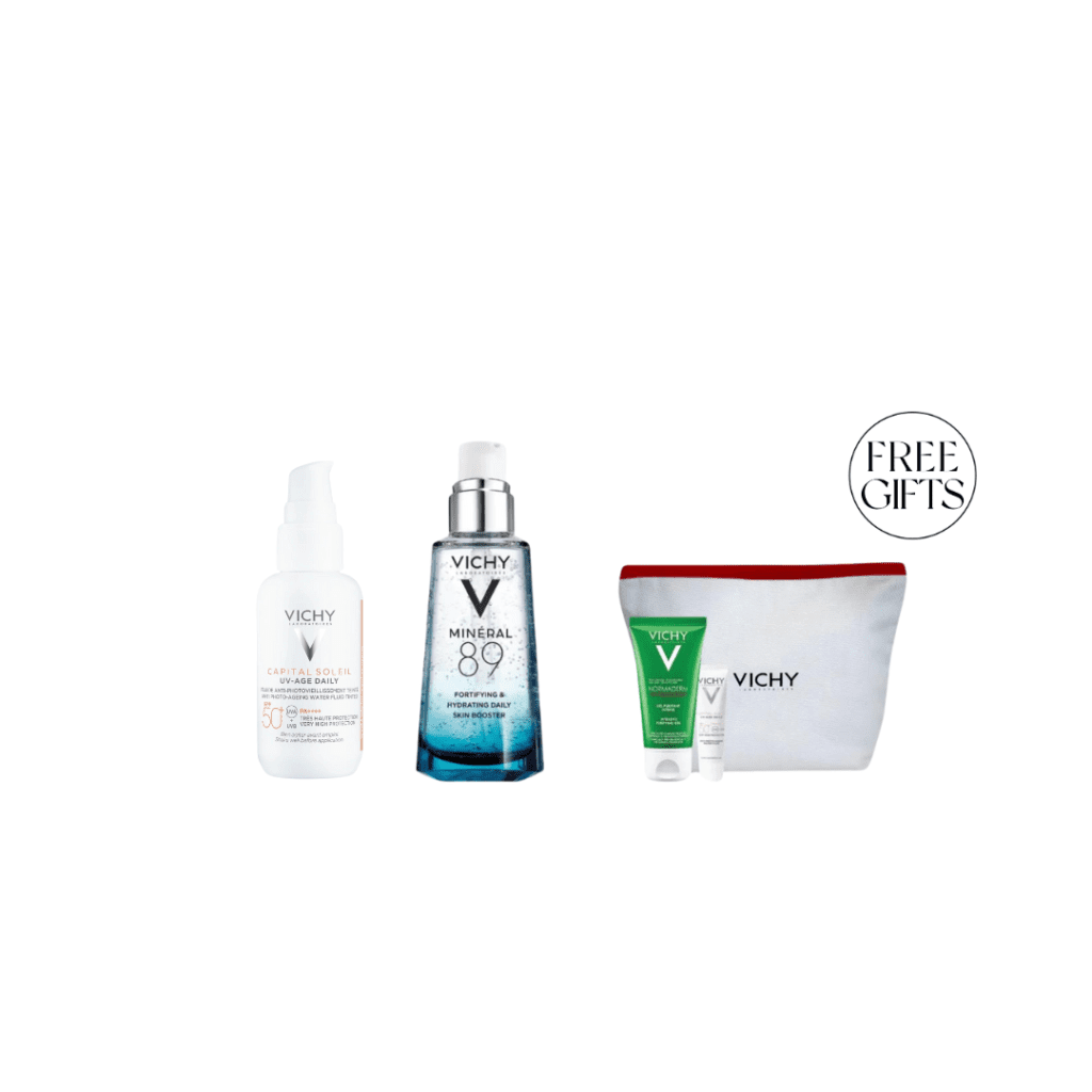 Vichy Mineral 89 Daily Booster - 50ml + Capital Soleil UV Age Daily SPF50+ 40 ml + Free Minis