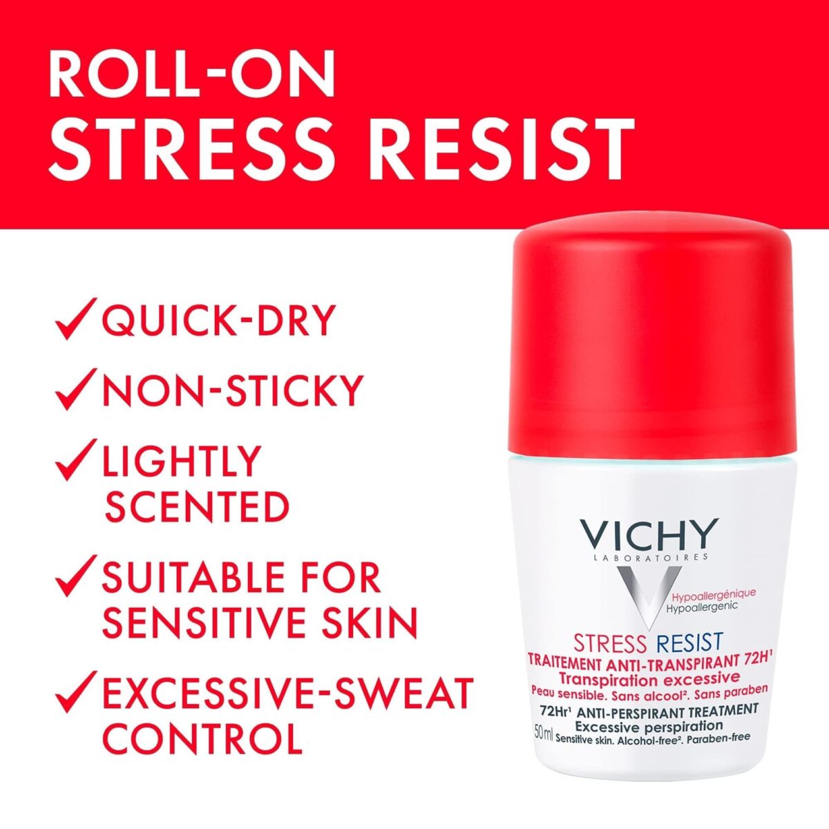 Vichy 72 Hours Stress Resist Excessive Perspiration Deodorant – 50ml