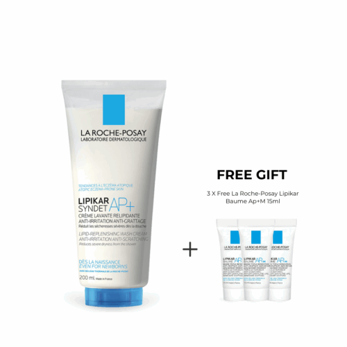 La Roche-Posay Lipikar Syndet AP+ Body Wash 200ml + 3 X Free La Roche-Posay Lipikar Baume Ap+M 15ml