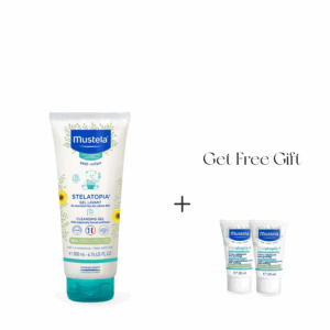 Mustela Stelatopia Cleansing Gel – 200ml + 2 Free Mustela Stelatopia Lipid Replenishing Cream Anti-itching – 20ml