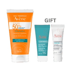 Buy Avene Cleanance Sunscreen SPF 50+ – 50ml Get Free Avene Cleanance Cleansing Gel 15ml + Free Avene Comedomed Concentrate – 5ml