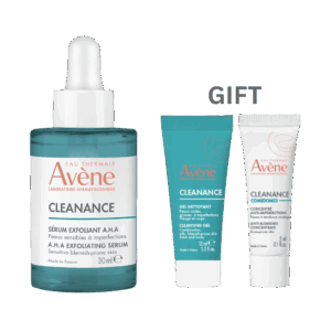 Buy Avene Cleanance A.H.A Exfoliating Serum – 30ml Get Free Avene Cleanance Cleansing Gel – 15ml + Free Avene Comedomed Concentrate – 5ml