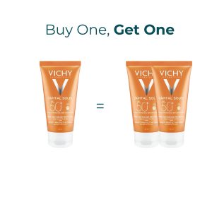 Buy Vichy Capital Soleil Velvety Sunscreen for Normal to dry Skin SPF 50 – 50ml Get 1 For Free